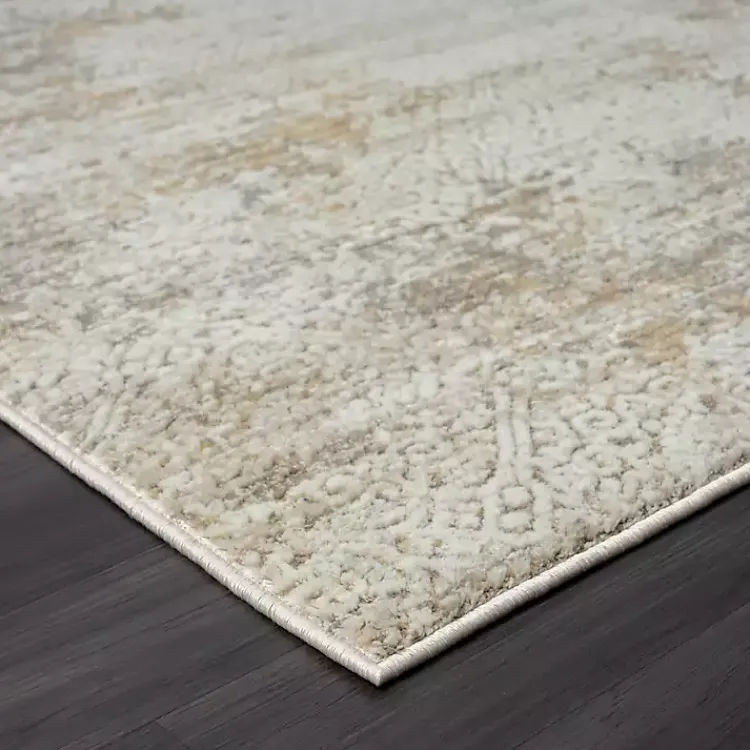 Kirklands Home Brisbane Beige Faded Damask Area Rug, 8x10 New