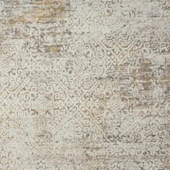 Kirklands Home Brisbane Beige Faded Damask Area Rug, 8x10 New