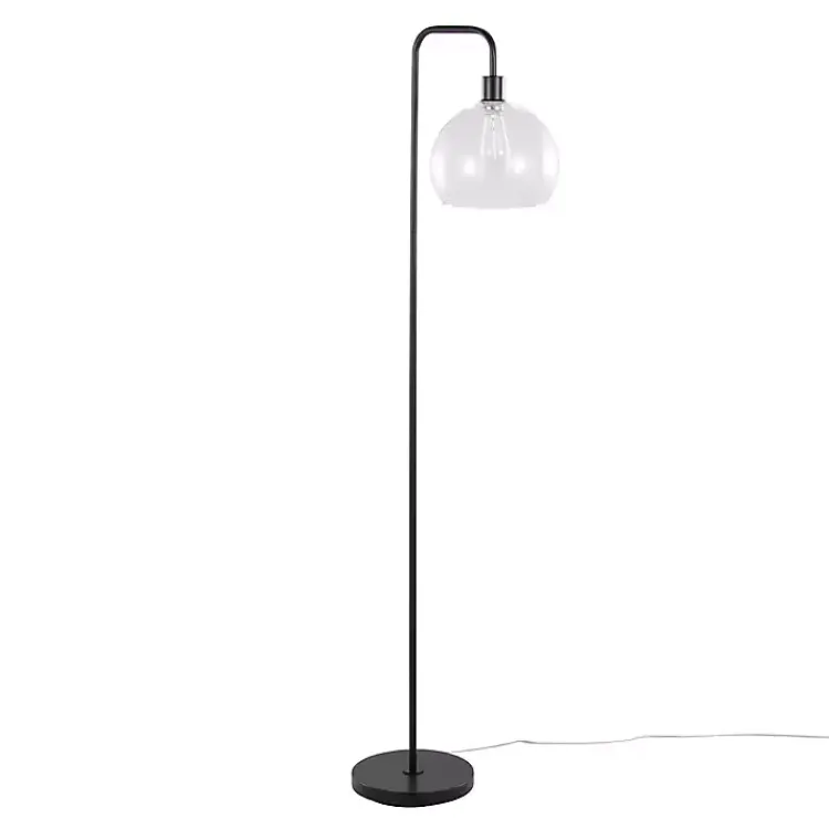 Kirklands Home Bronze and Seeded Glass Shade Floor Lamp Clear