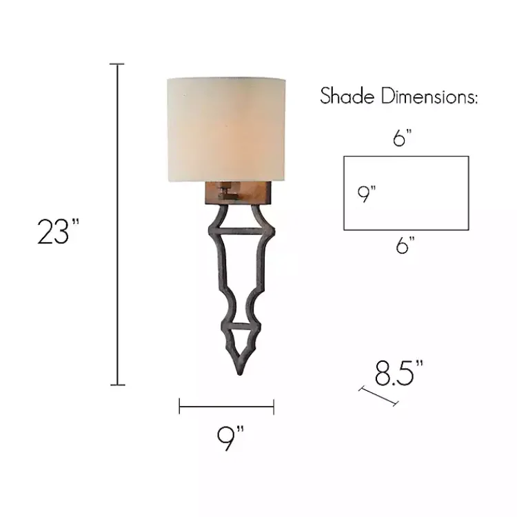 Sconces>Kirklands Home Bronze Darling Wall Sconce