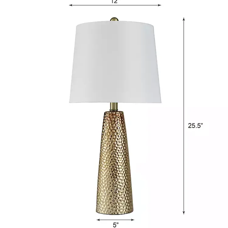 Kirklands Home Bronze Hammered Table Lamp White Sale