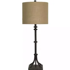 Kirklands Home Bronze Iron Industrial Buffet Lamp Tan New
