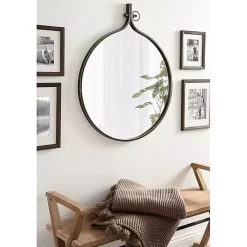 Kirklands Home Bronze Metal Antique Round Wall Mirror Clearance