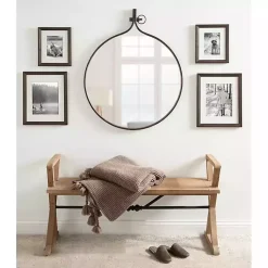 Kirklands Home Bronze Metal Antique Round Wall Mirror Clearance