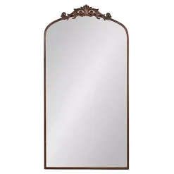 Kirklands Home Bronze Metal Arch Ornate Crown Wall Mirror Brown Outlet