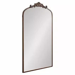 Kirklands Home Bronze Metal Arch Ornate Crown Wall Mirror Brown Outlet
