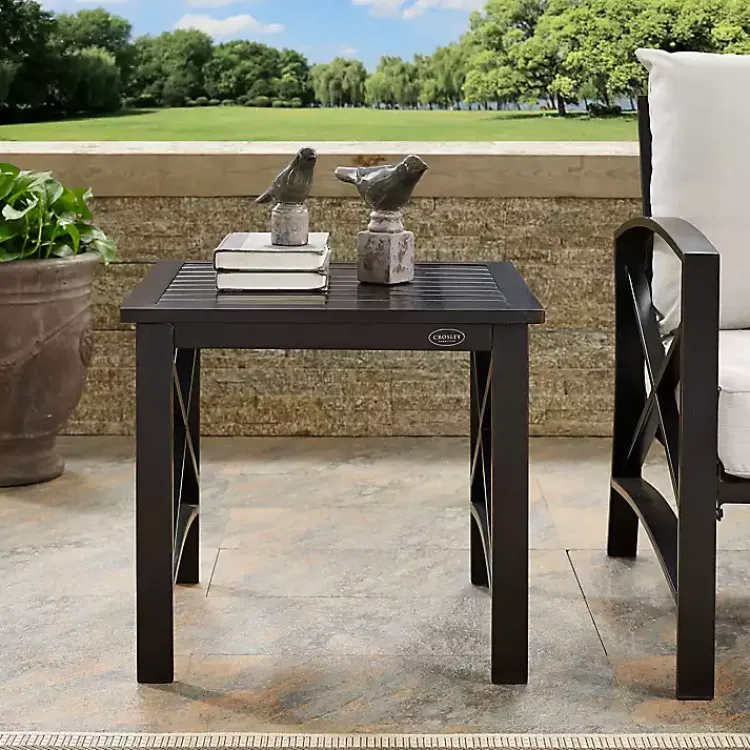 Kirklands Home Bronze Metal Dayton Outdoor Side Table Brown Outlet