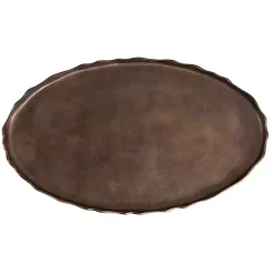 Kirklands Home Bronze Metal Deckled Edge Oval Coffee Table Brown Sale