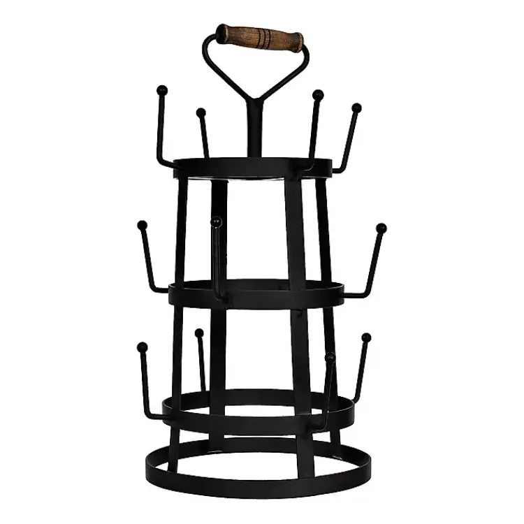 Kirklands Home Bronze Metal Mug Holder with Wooden Handle Brown Best