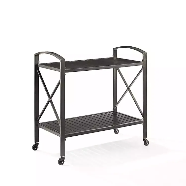 Kirklands Home Bronze Metal 2-Tier Outdoor Bar Cart Brown Best