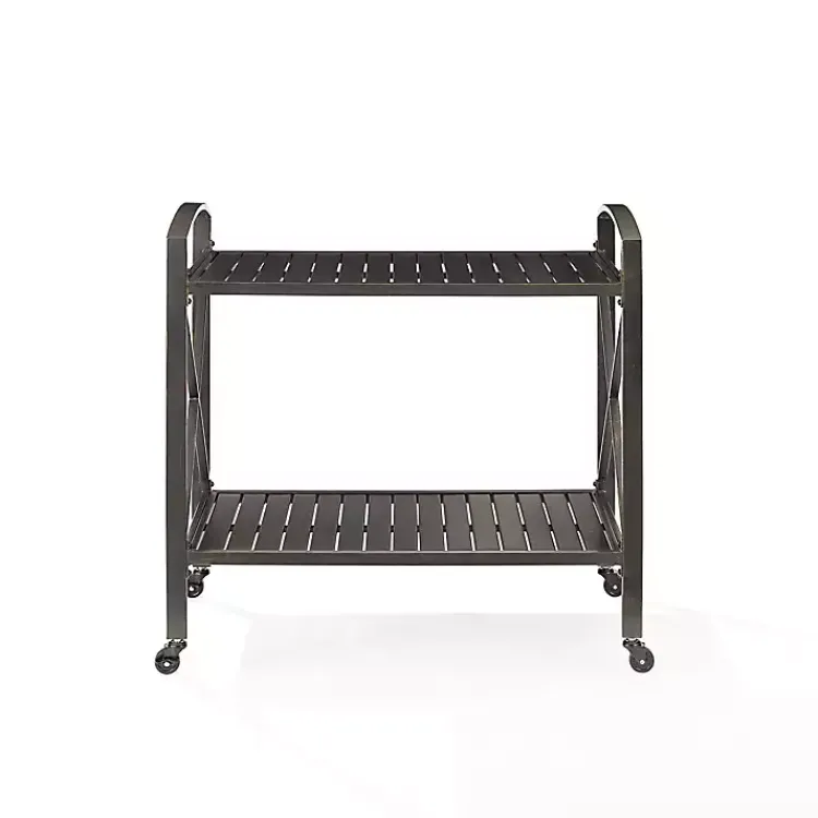 Kirklands Home Bronze Metal 2-Tier Outdoor Bar Cart Brown Best