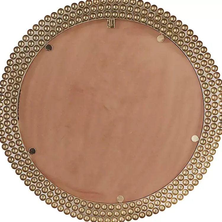 Kirklands Home Metal Tiered Bead Frame Wall Mirror Bronze