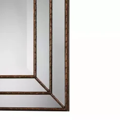 Kirklands Home Bronze Metallic Grooved Texture Wall Mirror Brown New