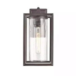 Kirklands Home Bronze Open Seeded Glass Outdoor Sconce Brown