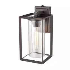 Kirklands Home Bronze Open Seeded Glass Outdoor Sconce Brown