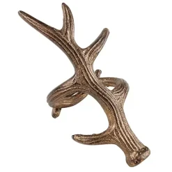Kirklands Home Bronze Reindeer Antler Napkin Rings, Set of 4 Brown New
