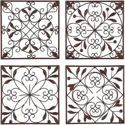 Kirklands Home Bronze Scrollwork 4-pc. Panel Wall Art Brown Outlet