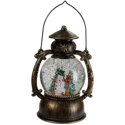 Christmas Decorations>Kirklands Home Bronze Snowman and Trees Snow Globe