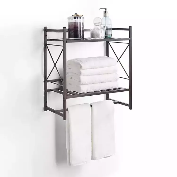 Kirklands Home Bronze 2-Tier Utility Shelf Brown Hot