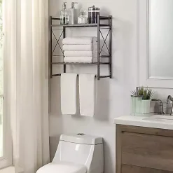 Kirklands Home Bronze 2-Tier Utility Shelf Brown Hot
