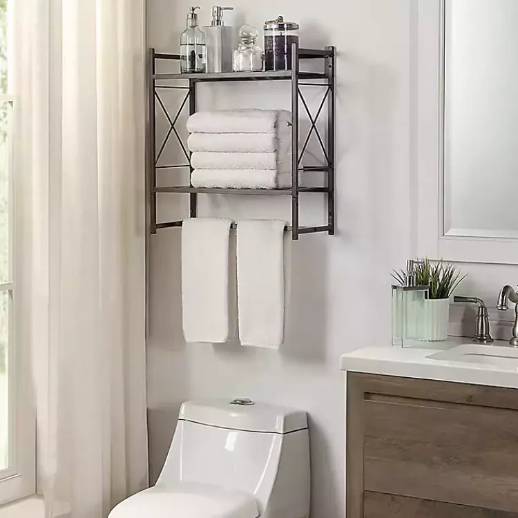 Kirklands Home Bronze 2-Tier Utility Shelf Brown Hot