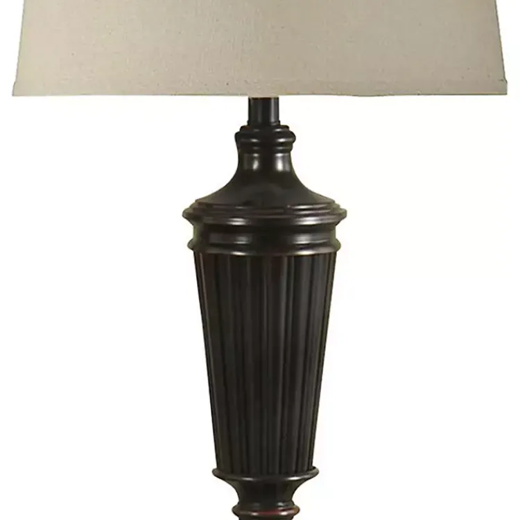 Kirklands Home Bronze Wood Tapered 3-pc. Lamp Set Tan New