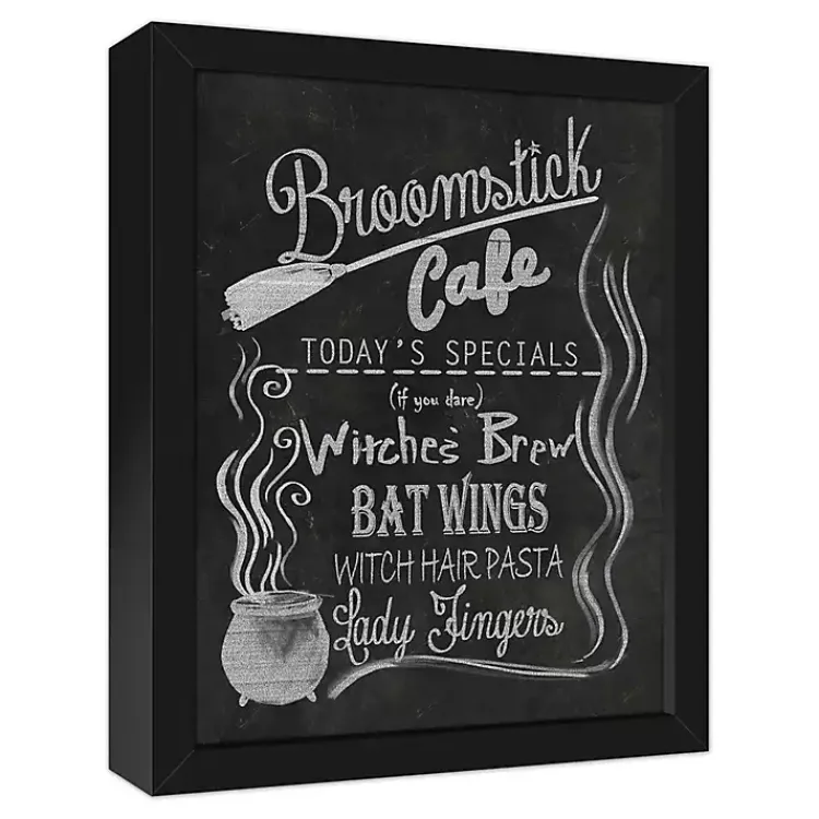 Halloween>Kirklands Home Broomstick Cafe Framed Canvas Art Print