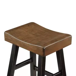 Kirklands Home & Black Wood Bar Stools, Set of 2 Brown Clearance