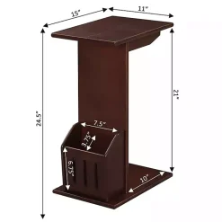 Kirklands Home Accent Table with Magazine Holder Brown Clearance