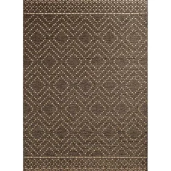 Kirklands Home Adelaide Diamond Outdoor Area Rug, 5x7 Brown Best