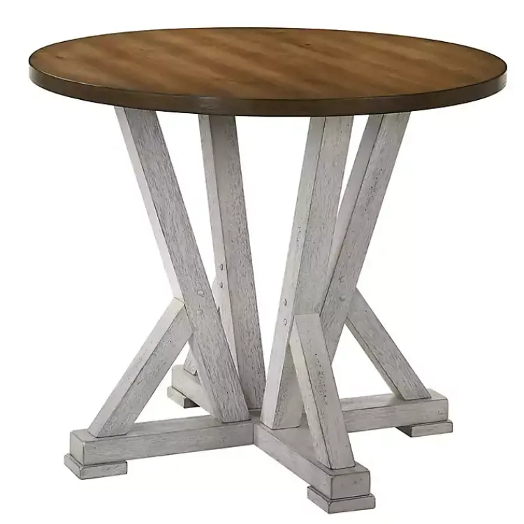 Kirklands Home Brown and Antique White Wood Counter Table Clearance