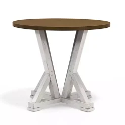 Kirklands Home Brown and Antique White Wood Counter Table Clearance