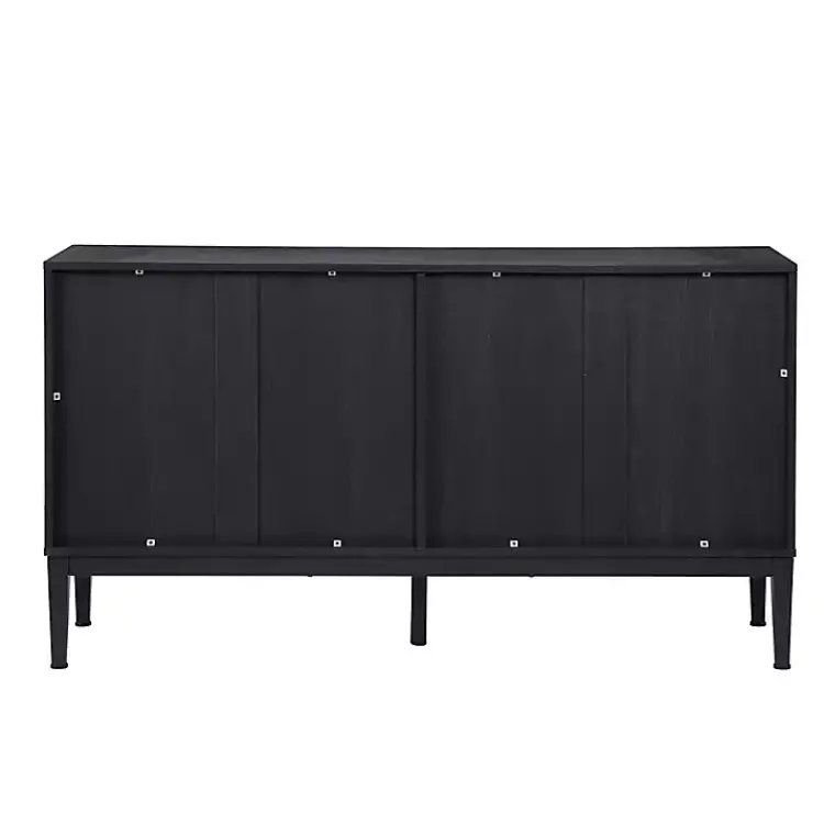 Kirklands Home Brown and Black Wood Chevron 4-Door Sideboard New