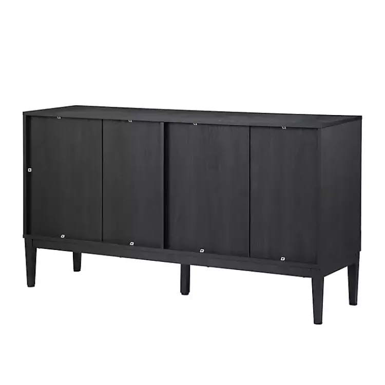 Kirklands Home Brown and Black Wood Chevron 4-Door Sideboard New