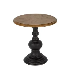 Kirklands Home Brown and Black Wooden Hemlock Accent Table Clearance