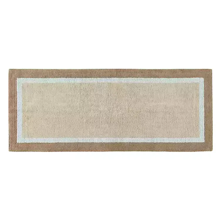 Kirklands Home Brown and Blue Border Cotton Bath Runner Best