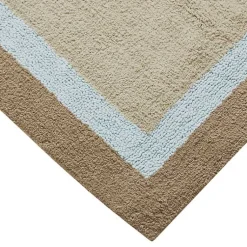 Kirklands Home Brown and Blue Border Cotton Bath Runner Best