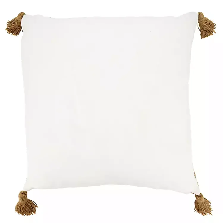 Pillows>Kirklands Home and Cream Checkered Tassel Throw Pillow Brown