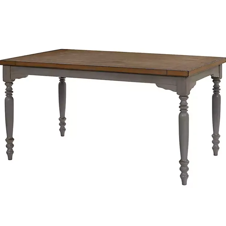 Kirklands Home Brown and Gray Traditional Wood Dining Table