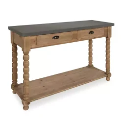 Kirklands Home Brown and Gray Wood 2-Drawer Console Table Hot