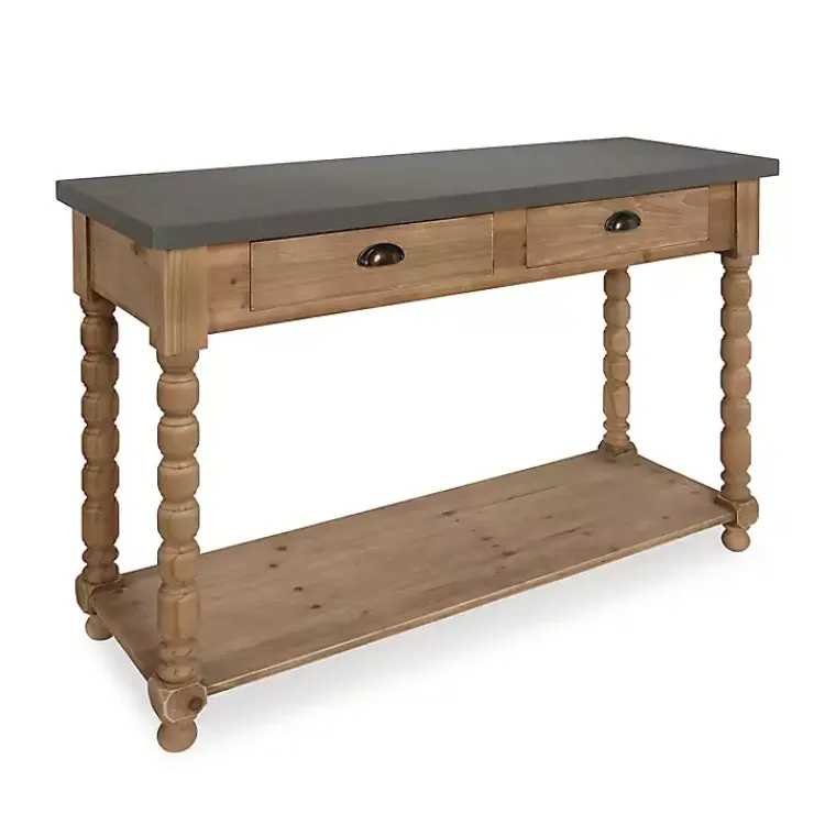 Kirklands Home Brown and Gray Wood 2-Drawer Console Table Hot