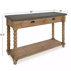 Kirklands Home Brown and Gray Wood 2-Drawer Console Table Hot