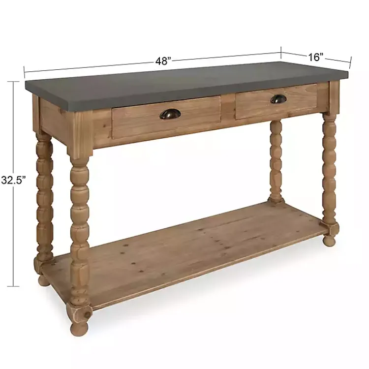 Kirklands Home Brown and Gray Wood 2-Drawer Console Table Hot
