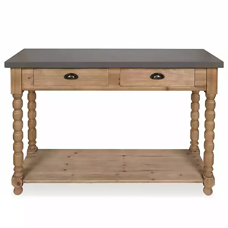 Kirklands Home Brown and Gray Wood 2-Drawer Console Table Hot