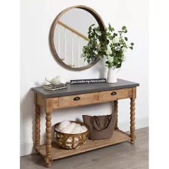 Kirklands Home Brown and Gray Wood 2-Drawer Console Table Hot