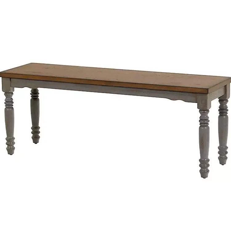 Kirklands Home and Gray Wooden Dining Bench Brown Outlet