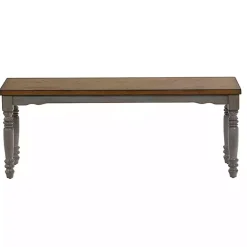 Kirklands Home and Gray Wooden Dining Bench Brown Outlet