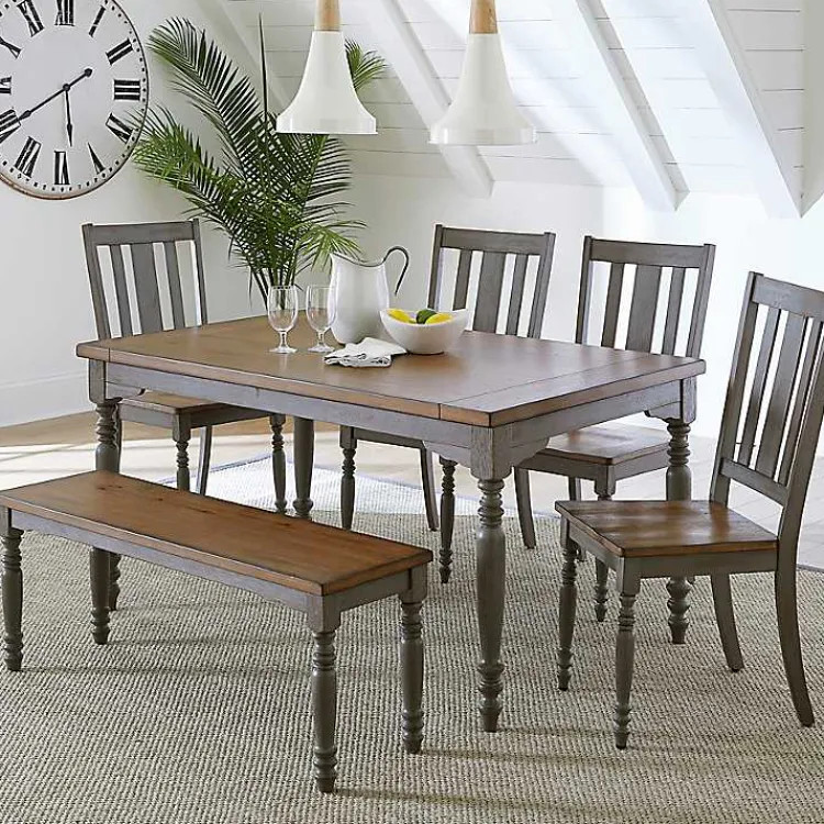 Kirklands Home and Gray Wooden Dining Bench Brown Outlet