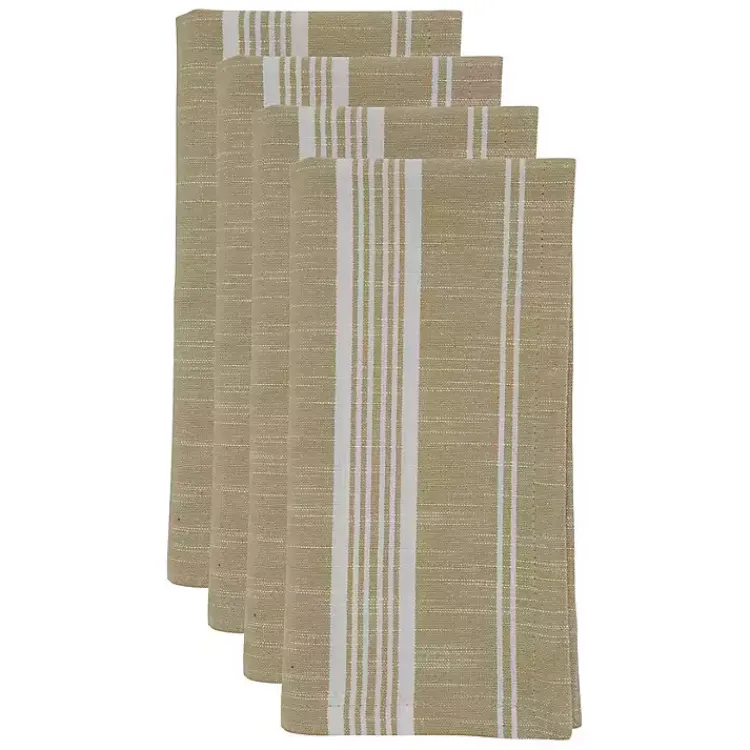 Kirklands Home and White Striped Napkins, Set of 4 Brown