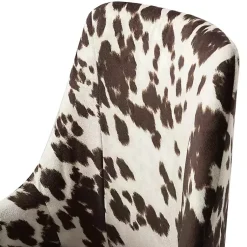 Kirklands Home Brown and White Upholstered Cow Print Office Chair New
